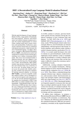 DEP: A Decentralized Large Language Model Evaluation Protocol