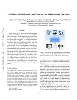 UniTalking: A Unified Audio-Video Framework for Talking Portrait Generation