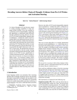 Decoding Answers Before Chain-of-Thought: Evidence from Pre-CoT Probes and Activation Steering