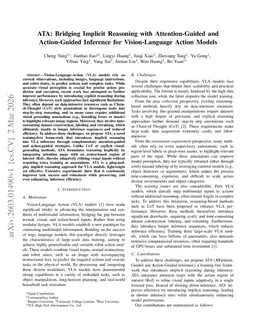 ATA: Bridging Implicit Reasoning with Attention-Guided and Action-Guided Inference for Vision-Language Action Models