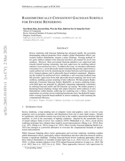 Radiometrically Consistent Gaussian Surfels for Inverse Rendering