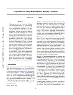 Surgical Post-Training: Cutting Errors, Keeping Knowledge