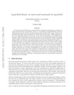 Legal RAG Bench: an end-to-end benchmark for legal RAG