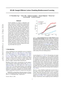 SEAR: Sample Efficient Action Chunking Reinforcement Learning
