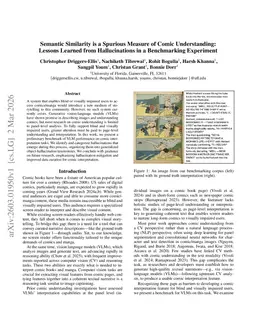 Semantic Similarity is a Spurious Measure of Comic Understanding: Lessons Learned from Hallucinations in a Benchmarking Experiment