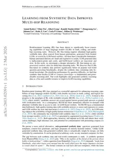 Learning from Synthetic Data Improves Multi-hop Reasoning