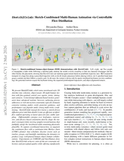 Sketch2Colab: Sketch-Conditioned Multi-Human Animation via Controllable Flow Distillation