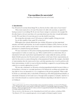 Can machines be uncertain?