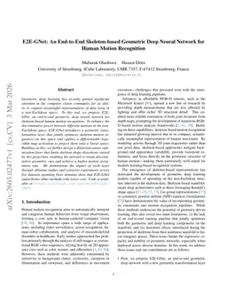 E2E-GNet: An End-to-End Skeleton-based Geometric Deep Neural Network for Human Motion Recognition