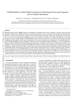 CAWM-Mamba: A unified model for infrared-visible image fusion and compound adverse weather restoration