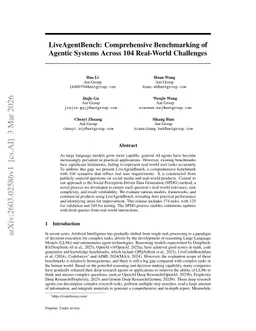 LiveAgentBench: Comprehensive Benchmarking of Agentic Systems Across 104 Real-World Challenges