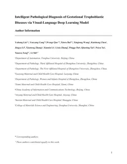 Intelligent Pathological Diagnosis of Gestational Trophoblastic Diseases via Visual-Language Deep Learning Model