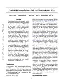 Practical FP4 Training for Large-Scale MoE Models on Hopper GPUs