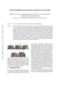 R3GW: Relightable 3D Gaussians for Outdoor Scenes in the Wild