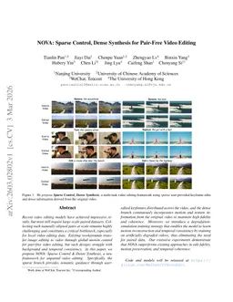 NOVA: Sparse Control, Dense Synthesis for Pair-Free Video Editing