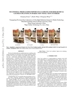 Multimodal-Prior-Guided Importance Sampling for Hierarchical Gaussian Splatting in Sparse-View Novel View Synthesis