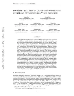 SIGMark: Scalable In-Generation Watermark with Blind Extraction for Video Diffusion