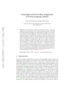 Semi-Supervised Few-Shot Adaptation of Vision-Language Models