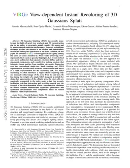 VIRGi: View-dependent Instant Recoloring of 3D Gaussians Splats