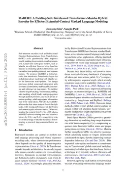 MaBERT:A Padding Safe Interleaved Transformer Mamba Hybrid Encoder for Efficient Extended Context Masked Language Modeling