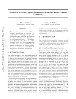 Scalable Uncertainty Quantification for Black-Box Density-Based Clustering