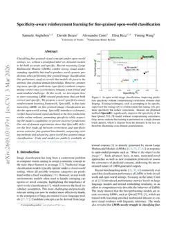 Specificity-aware reinforcement learning for fine-grained open-world classification