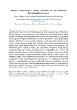 Offline-First LLM Architecture for Adaptive Learning in Low-Connectivity Environments