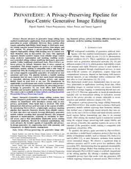 PRIVATEEDIT: A Privacy-Preserving Pipeline for Face-Centric Generative Image Editing