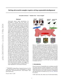 Solving adversarial examples requires solving exponential misalignment