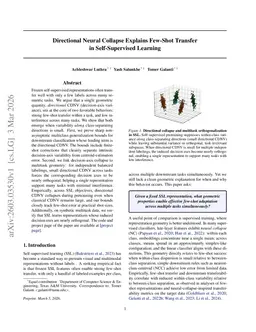 Directional Neural Collapse Explains Few-Shot Transfer in Self-Supervised Learning