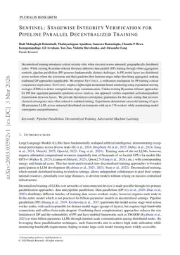 SENTINEL: Stagewise Integrity Verification for Pipeline Parallel Decentralized Training