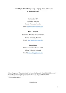 A Neural Topic Method Using a Large-Language-Model-in-the-Loop for Business Research