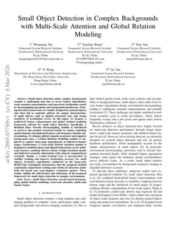Small Object Detection in Complex Backgrounds with Multi-Scale Attention and Global Relation Modeling