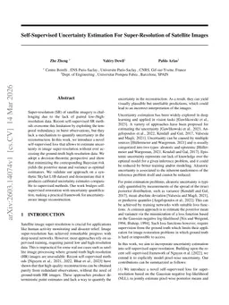 Self-Supervised Uncertainty Estimation For Super-Resolution of Satellite Images