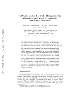 OxyGen: Unified KV Cache Management for Vision-Language-Action Models under Multi-Task Parallelism