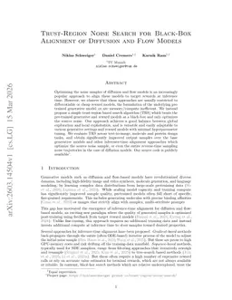 Trust-Region Noise Search for Black-Box Alignment of Diffusion and Flow Models