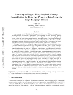 Learning to Forget: Sleep-Inspired Memory Consolidation for Resolving Proactive Interference in Large Language Models