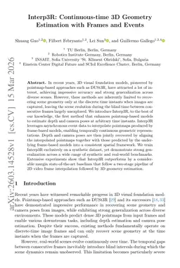 Interp3R: Continuous-time 3D Geometry Estimation with Frames and Events