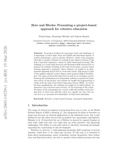 Bots and Blocks: Presenting a project-based approach for robotics education