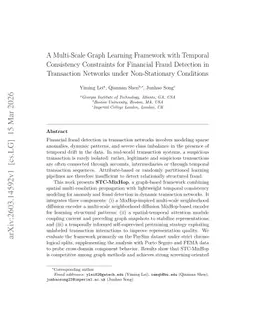 A Multi-Scale Graph Learning Framework with Temporal Consistency Constraints for Financial Fraud Detection in Transaction Networks under Non-Stationary Conditions