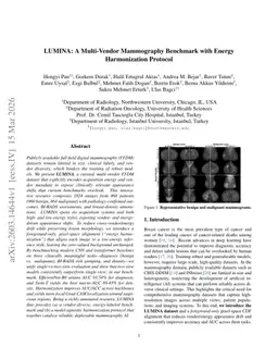 LUMINA: A Multi-Vendor Mammography Benchmark with Energy Harmonization Protocol