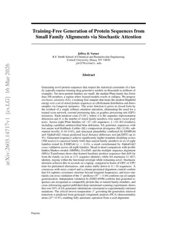 Training-Free Generation of Protein Sequences from Small Family Alignments via Stochastic Attention