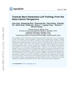 Towards Next-Generation LLM Training: From the Data-Centric Perspective