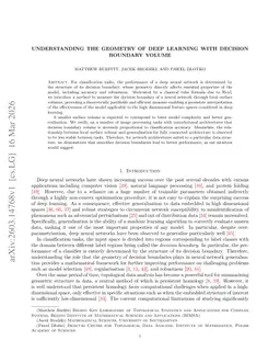 Understanding the geometry of deep learning with decision boundary volume