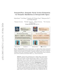 SemanticFace: Semantic Facial Action Estimation via Semantic Distillation in Interpretable Space