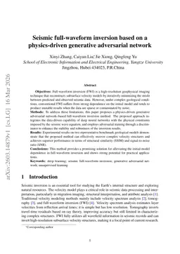 Seismic full-waveform inversion based on a physics-driven generative adversarial network