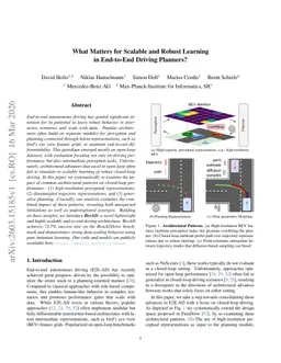 What Matters for Scalable and Robust Learning in End-to-End Driving Planners?