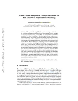 IConE: Batch Independent Collapse Prevention for Self-Supervised Representation Learning