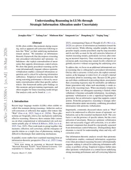 Understanding Reasoning in LLMs through Strategic Information Allocation under Uncertainty