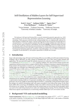 Self-Distillation of Hidden Layers for Self-Supervised Representation Learning
